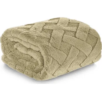 Prostěradlo Přehoz/deka na postel CARO měkký 160x200 cm krémový