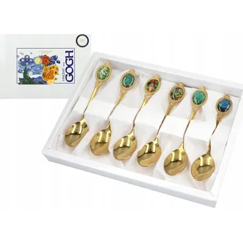 Příbor SADA 6 LŽIČEK NA ČAJ KÁVU VAN GOGH PORCELÁNOVÉ LŽIČKY DÁREK