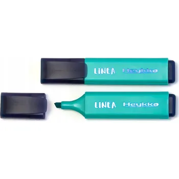 Zvýrazňovač ZVÝRAZŇOVAČ KANCELÁŘSKÝ TYRKYSOVÝ MODROZELENÝ HEYKKA LINEA ZVÝRAZŇOVAČ TEXTU ŠKOLNÍ