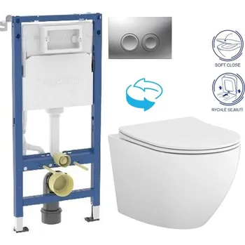 WC sada GEBERIT DuofixBasic s matným tlačítkem DELTA21 + WC CERSANIT DESSE VORTEX + SEDÁTKO 458.103.00.2 21MA ES1