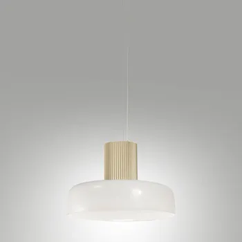 Fabas luce Fabas Lunar, bílé závěsné svítidlo, 1x26W LED 3CCT 2700/3000/4000K krokové stmívání, prům. 42cm