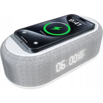 Hodiny Zegar budzik MULTIFUNKČNÍ BEZDRÁTOVÁ NABÍJEČKA HODINY TEPLOMĚR 4v1