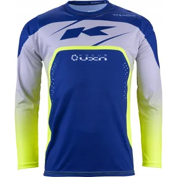 Moto oblečení Kenny Racing Tričko cross enduro Track Focus Navy Modrá žlutá 3XL