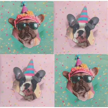 Papírový ubrousek Ubrousky Psí party 33x33cm 12ks