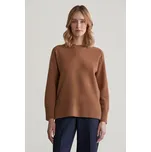 SVETR GANT HERRINGBONE DETAIL C-NECK CACAO