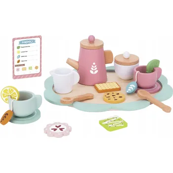 Dřevěná hračka Dřevěná sada na čaj a kávu, čajový servis pro děti | Tooky Toy
