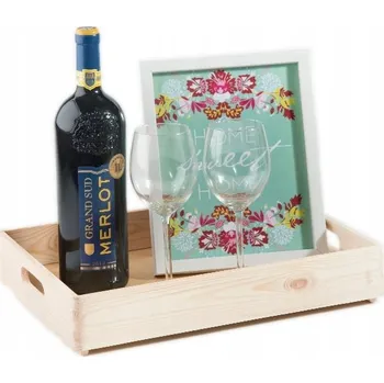 Dřevěný tác 40x30 snídaňový servírovací podnos Číšnický tác snídaňový