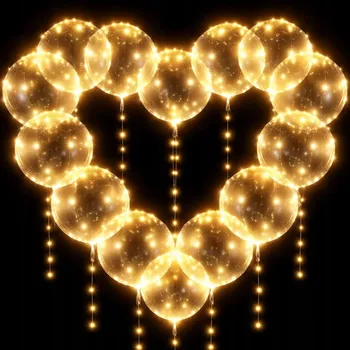 Balónek 10 KS LED BALÓNKY SVÍTÍCÍ VELKÉ SILNÉ SVĚTÝLKA NA TYČCE DEKORACE SVÍTÍ