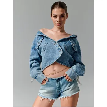 Dámské kraťasy Sinsay - Džínové kraťasy - modrá - 4648U-50J - 4648U-50J-32