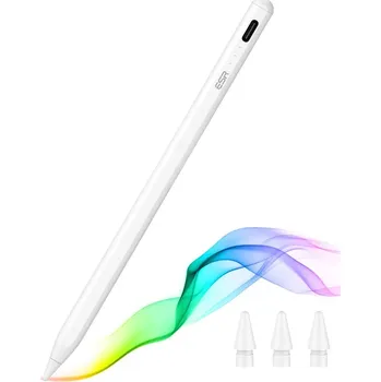 ESR - Stylus Pen (6C00107) - pro iPad, magnetický nástavec, Bluetooth, Type-C, odmítání dlaně, citlivost na náklon - bílý