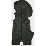 Prošívaná dámská vesta v khaki barvě s asymetrickou spodní částí