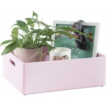 Obraz Dřevěná bedýnka 40x30x13,5 cm Růžová