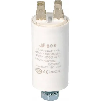 Elektronická součástka SOK Kondenzátor rozběhový CBB60 2,5 uF 450 V