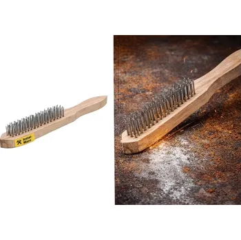 Drátěný kartáč DRÁTĚNÝ KARTÁČ 4 ŘADÝ OCELOVÝ