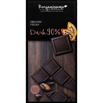 Čokoláda Benjamissimo Čokoláda tmavá 90% kakaa, 70g, Bio