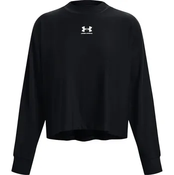 Dámské tričko tričko dlouhý rukáv dámské UNDER ARMOUR UA Rival Terry Oversized Crw BLK - S