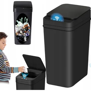 Odpadkový koš Kuchyňský a koupelnový ODPADKOVÝ KOŠ odpadkový koš s senzorem, černý, 12L, tichý (NO NOISE)