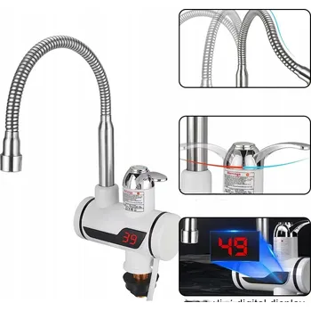 Bojler ELEKTRICKÝ PRŮTOKOVÝ OHŘÍVAČ VODY S FLEXIBILNÍM KOHOUTKEM A LCD DISPLEJEM - SNADNÁ INSTALACE