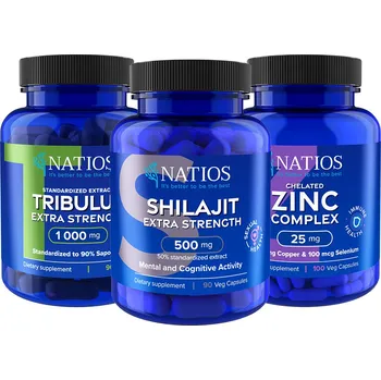 Doplněk stravy NATIOS Výhodné balení Mužská vitalita Tribulus, Shilajit, Zinek