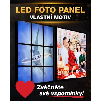 Dekorativní svítidlo Dekorativní LED svítidlo - LED panel 60x60 cm - vlastní motiv - stmívatelný (nejvyšší verze LED panelu) (Vánoční dárek 2025, Váš vlastní motiv např. rodina)