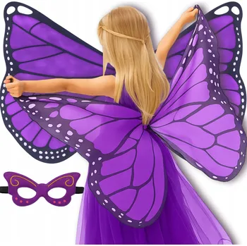 Karnevalový kostým KOSTÝM VÍLY SADA MASKA KŘÍDLA MOTÝLÍ VÍLA MOTÝL PŘEVLEK NA PLES