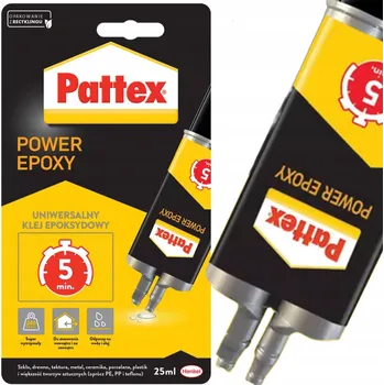 Průmyslové lepidlo Pattex Power Epoxy Rychlé Epoxidové Lepidlo Dvousložkové Bezbarvé 25ml