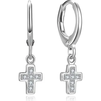 Náušnice MOISS stříbrné náušnice KŘÍŽ