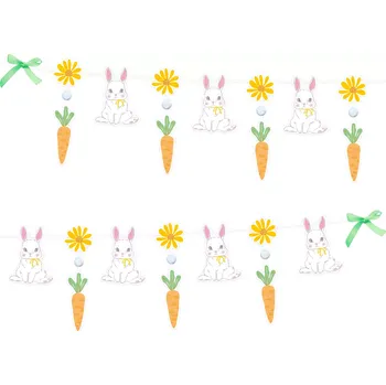 Závěsná papírová girlanda králíci velikonoční 240x30 cm