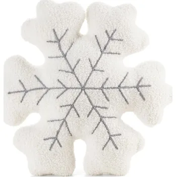Dekorativní polštářek Vánoční dekorační polštář - krémově šedý ve tvaru sněhové vločky Šířka: 40 cm | Délka: 40 cm