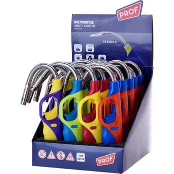 Zapalovač zapalovač PROF 25cm plamínkový, dětská pojistka, mix barev