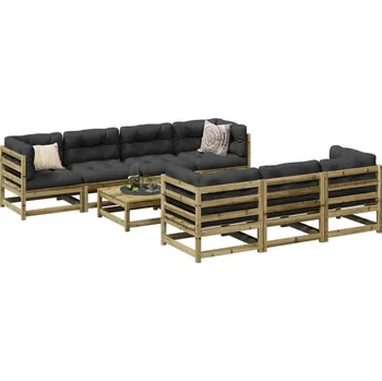 Zahradní lavice zahrada-XL 8dílná zahradní sedací souprava a podušky impregnovaná borovice 3299327