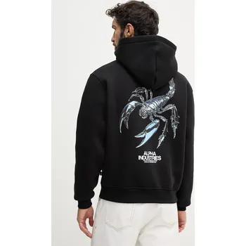 Pánská mikina Mikina Alpha Industries Scorpion Cyborg Hoodie 266332 černá 99X, vel. S