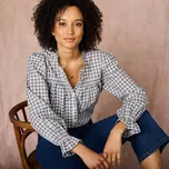 Blancheporte Halenka s volánkem a žabičkováním, s vichy kostkou