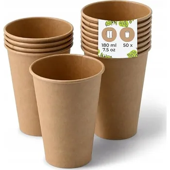 Jednorázové nádobí Papírové kelímky do automatů 180 ml | Kraft | BIO | Bez SUP