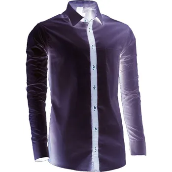 Pánské oblečení Prodloužená košile šedá slim fit Assante 20719, Velikost 37/38 (S)