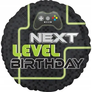 Balónek Fóliový balónek 18" QL CIR - Level Up Birthday