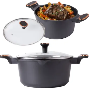 Hrnec KingStyle Hluboký hrnec s poklicí indukční plyn s nepřilnavým povrchem 5l