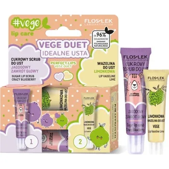 Péče o rty FLOSLEK VEGE Duet Ideální Rty SADA peeling na rty + vazelína 14 + 10 g