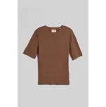SVETR GANT TEXTURED SHORT SLEEVE C-NECK ROASTED WALNUT