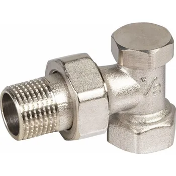 Cornat T591016 Šroubové připojení radiátoru Rohový uzamykatelný, 1/2 palce, malý, stříbrný