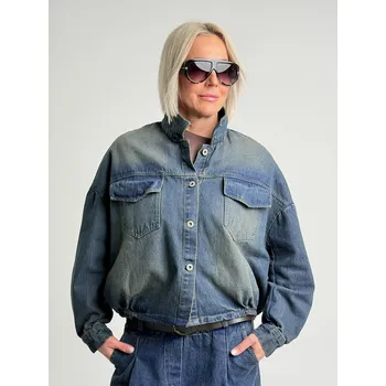 Dámská casual bunda Voga Móda Džínová bunda TUNG Modrá, UNI S-XL