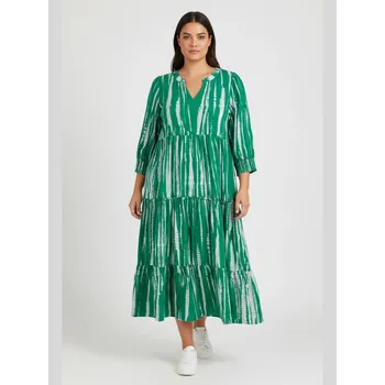 Dámské šaty Vero Moda Curve dámské šaty Dicthe zelené Velikost: 50