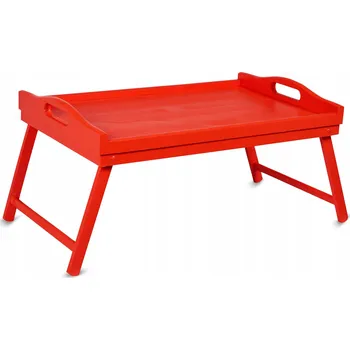 Podnos s nohami dřevěný 51x32x24 cm Červený