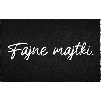 Rohožka KOKOSOVÁ VSTUPNÍ ROHOŽKA 40X60 S POTISKEM DOMU, STYLOVÁ DEKORACE ČERNÁ