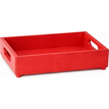 Dřevěná bedýnka 30x20x7 cm Červená