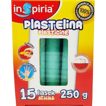 Modelovací hmota BROKÁTOVÁ PLASTELÍNA ZELENÁ SADA 15 TYČINEK MĚKKÁ ŠKOLNÍ HMOTA PRO DĚTI