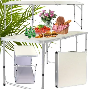 Zahradní stůl Verk Group Turistický stůl skládací kempingový zahradní stůl velký 180x60 kufr