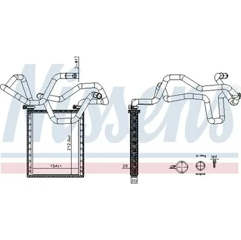 Výměník tepla Výměník tepla, vnitřní vytápění NISSENS 707305