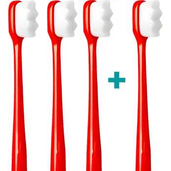 Zubní kartáček 3+1 Ultrajemný zubní kartáček Nanosmile Red