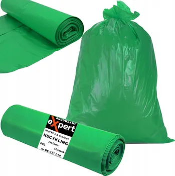 Pytle na odpadky Pytle na TŘÍDĚNÍ odpadu LDPE koš na odpad SKLO ZELENÉ 60L 10 Ks